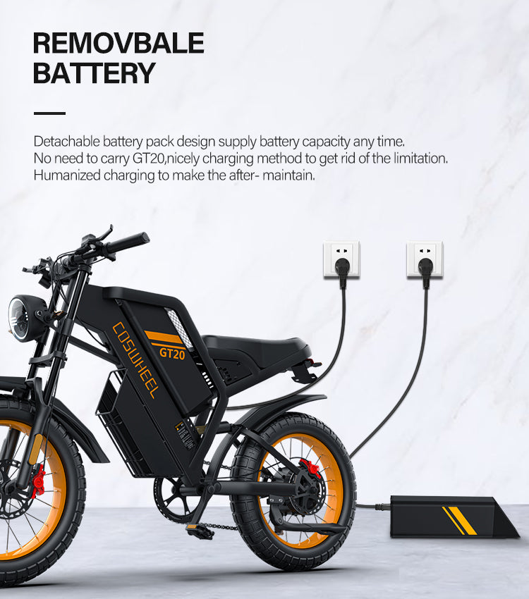 Coswheel GT20 Long Range E Bike Battery Fast Fat Tire Electr Bike Factory Direct 1500W Power Cheap E Bike Mountain Ebike Fatbike