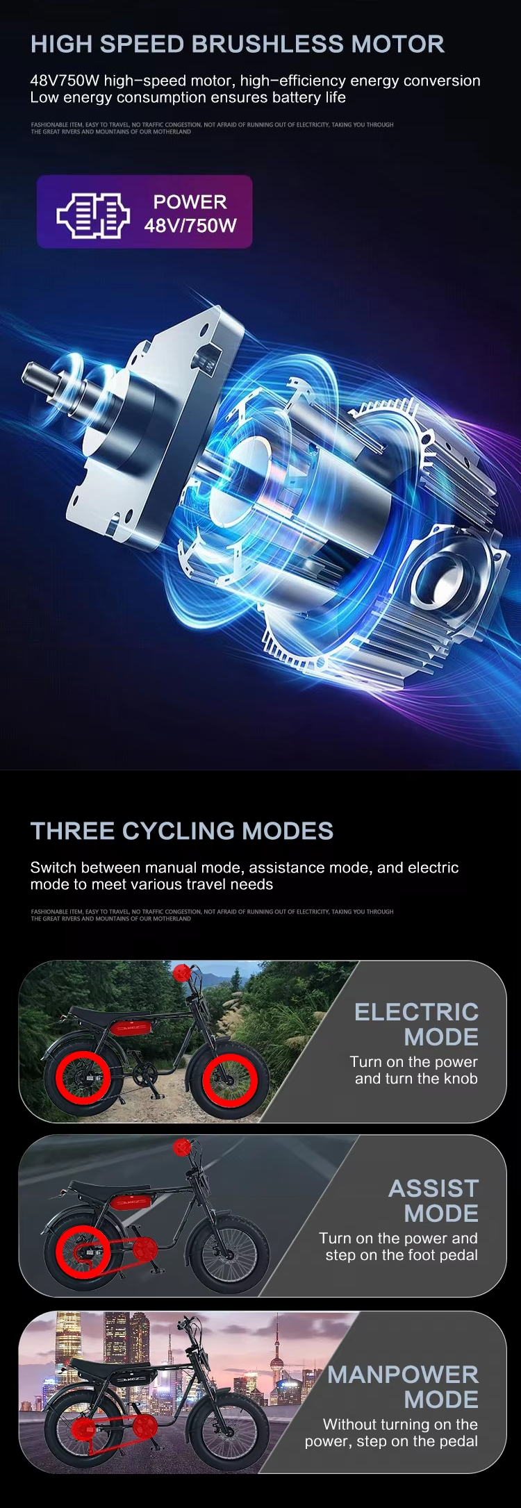 USA Warehouse ZX 20 Inch Fat Tires E-bike 48V 750W Electric Urban Bicycle Super Adults Ebike 73 With Foot Pegs
