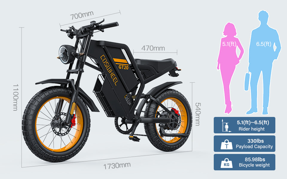 Coswheel GT20 Long Range E Bike Battery Fast Fat Tire Electr Bike Factory Direct 1500W Power Cheap E Bike Mountain Ebike Fatbike