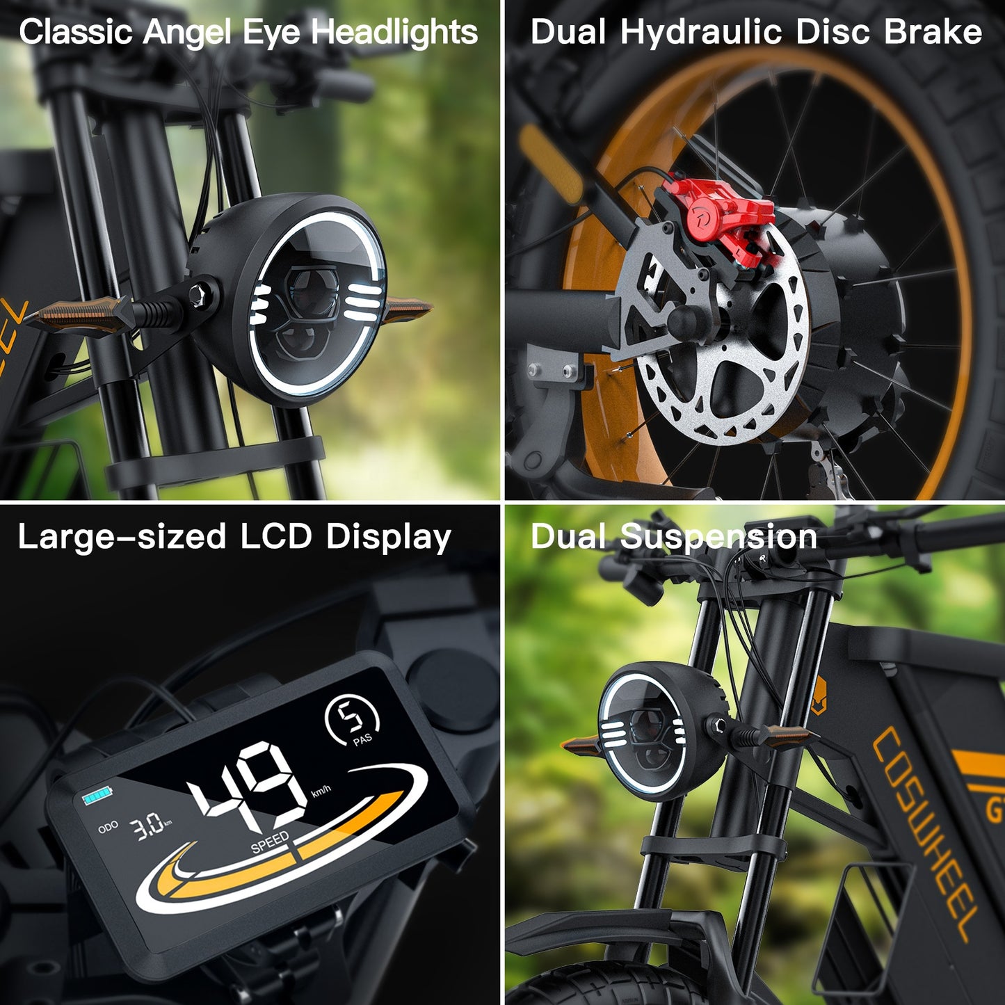 Coswheel GT20 Long Range E Bike Battery Fast Fat Tire Electr Bike Factory Direct 1500W Power Cheap E Bike Mountain Ebike Fatbike