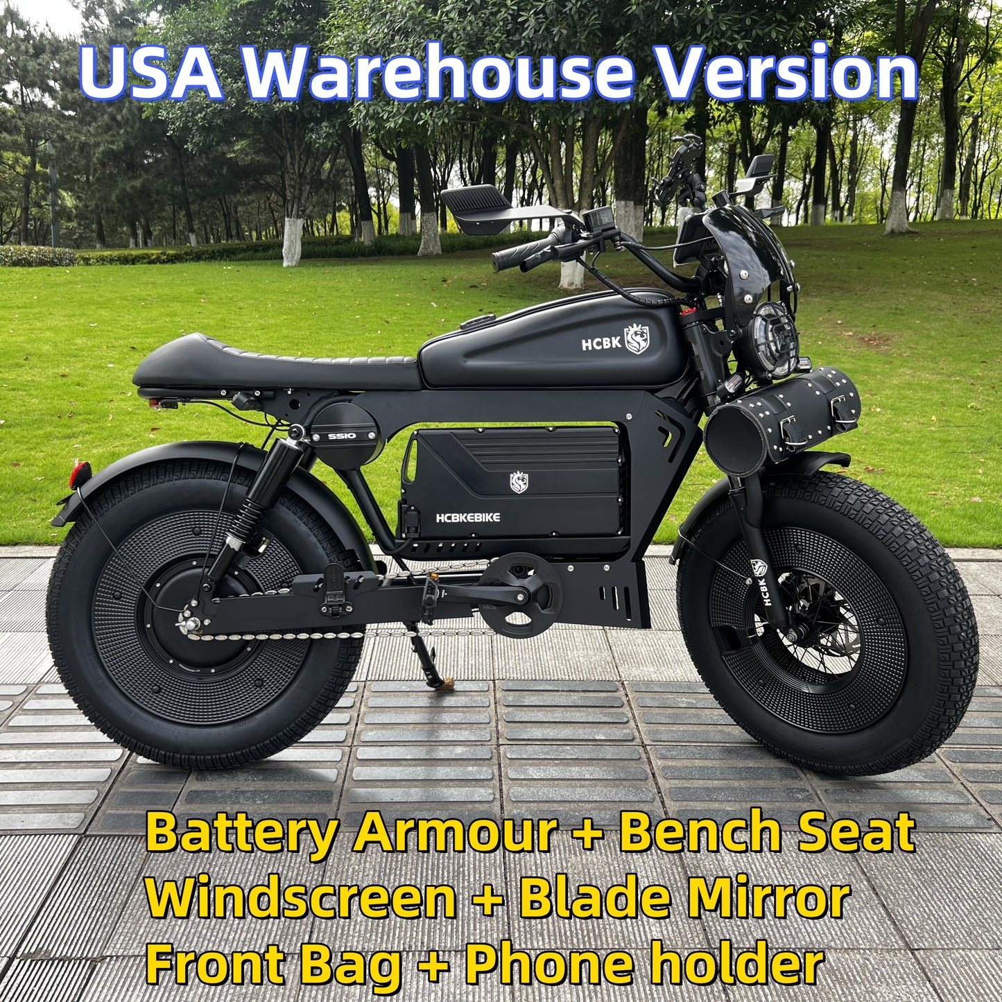 USA Warehouse Black Warrior 3000W  20 Inch  Fat Tyre Electric Folding Bike Double Hydraulic Brake Adult Electric Bike