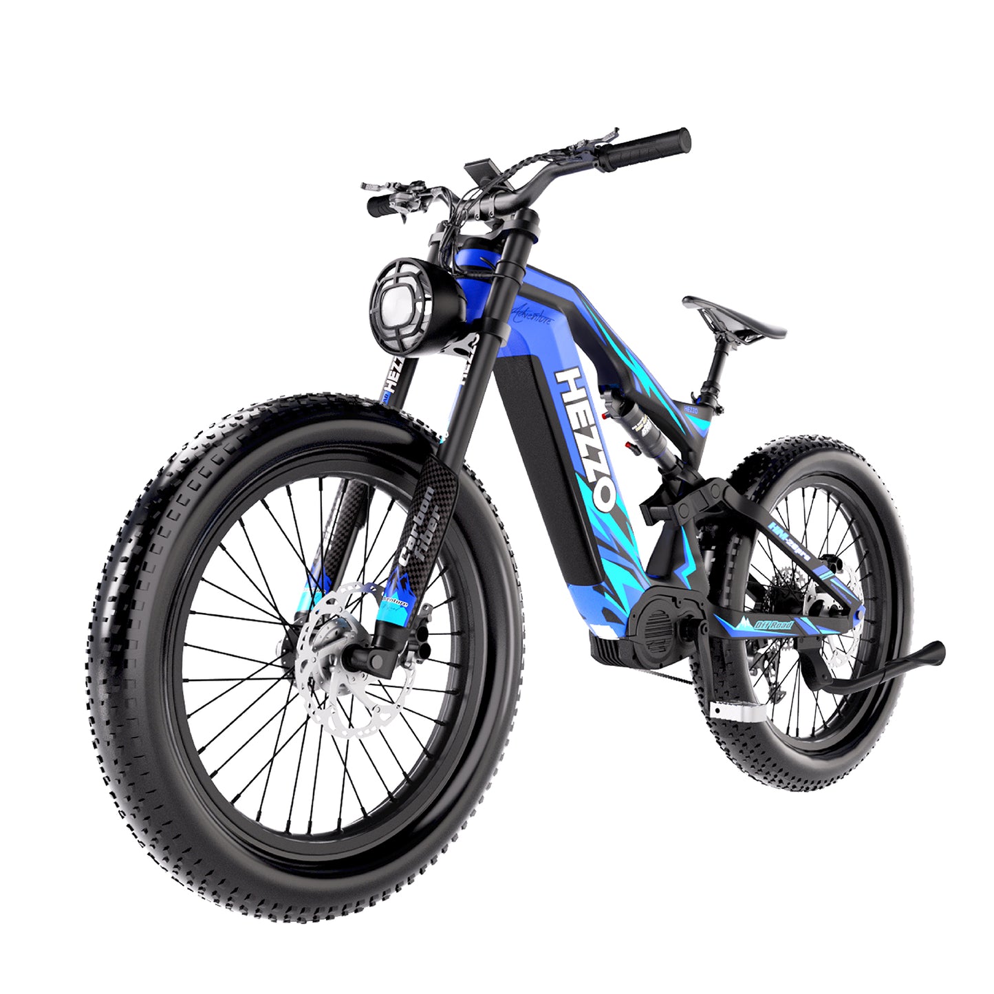 HEZZO 2025 Bafang Mid Drive Ebike M620 52V 1000W Carbon Fiber Ebike 9 Speed Kenda 26x4.8" Fat Emtb 21Ah LG EU UK Free Shipping