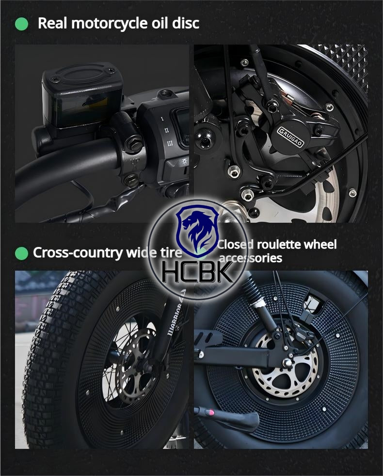 Free Shipping High-end HCBK Black Warrior 3000 Watt  Electric Bike Warrior 60AH Removable Battery  20 Inch Adult Electric Bike