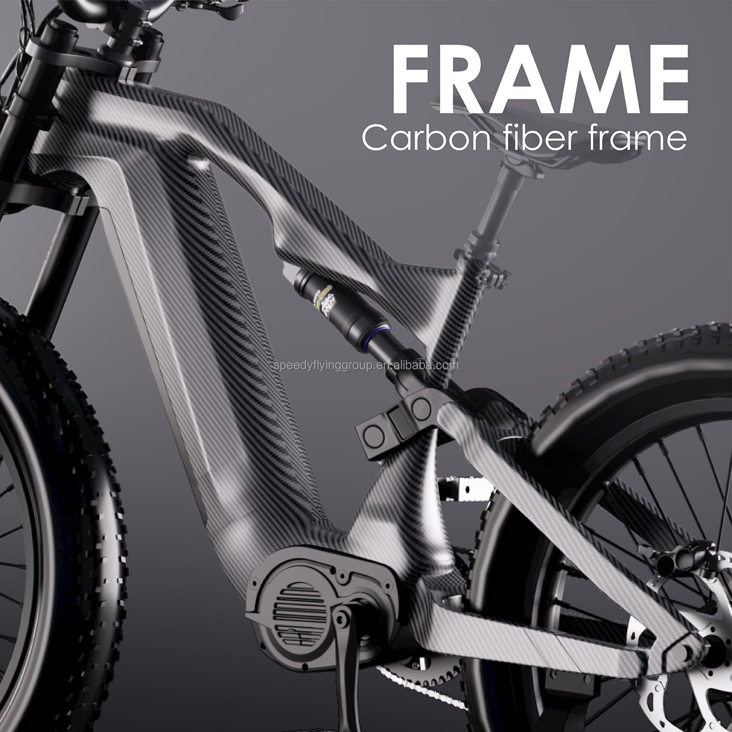 HEZZO 2025 Bafang Mid Drive Ebike M620 52V 1000W Carbon Fiber Ebike 9 Speed Kenda 26x4.8" Fat Emtb 21Ah LG EU UK Free Shipping