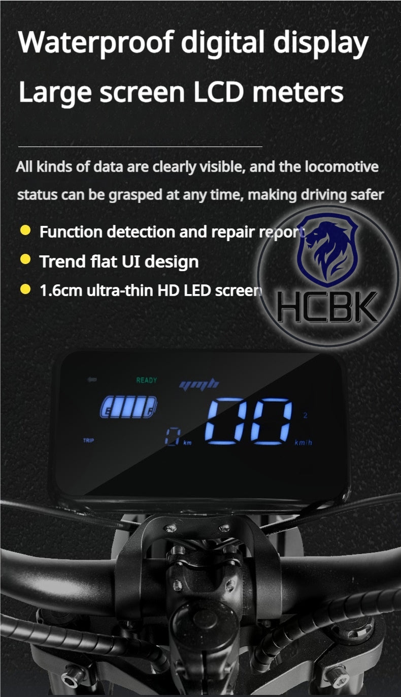Free Shipping High-end HCBK Black Warrior 3000 Watt  Electric Bike Warrior 60AH Removable Battery  20 Inch Adult Electric Bike