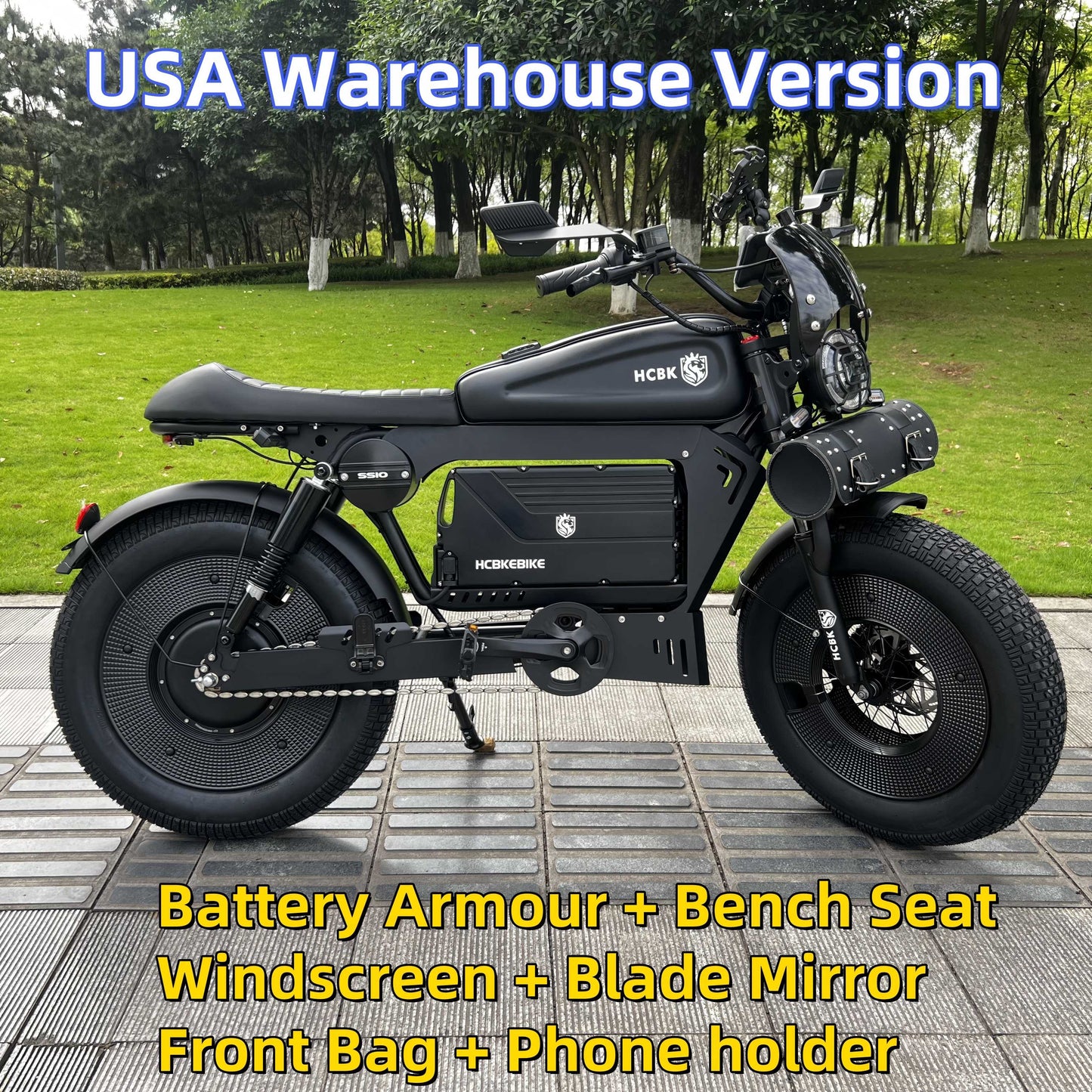 USA Warehouse Black Warrior 3000W  20 Inch  Fat Tyre Electric Folding Bike Double Hydraulic Brake Adult Electric Bike