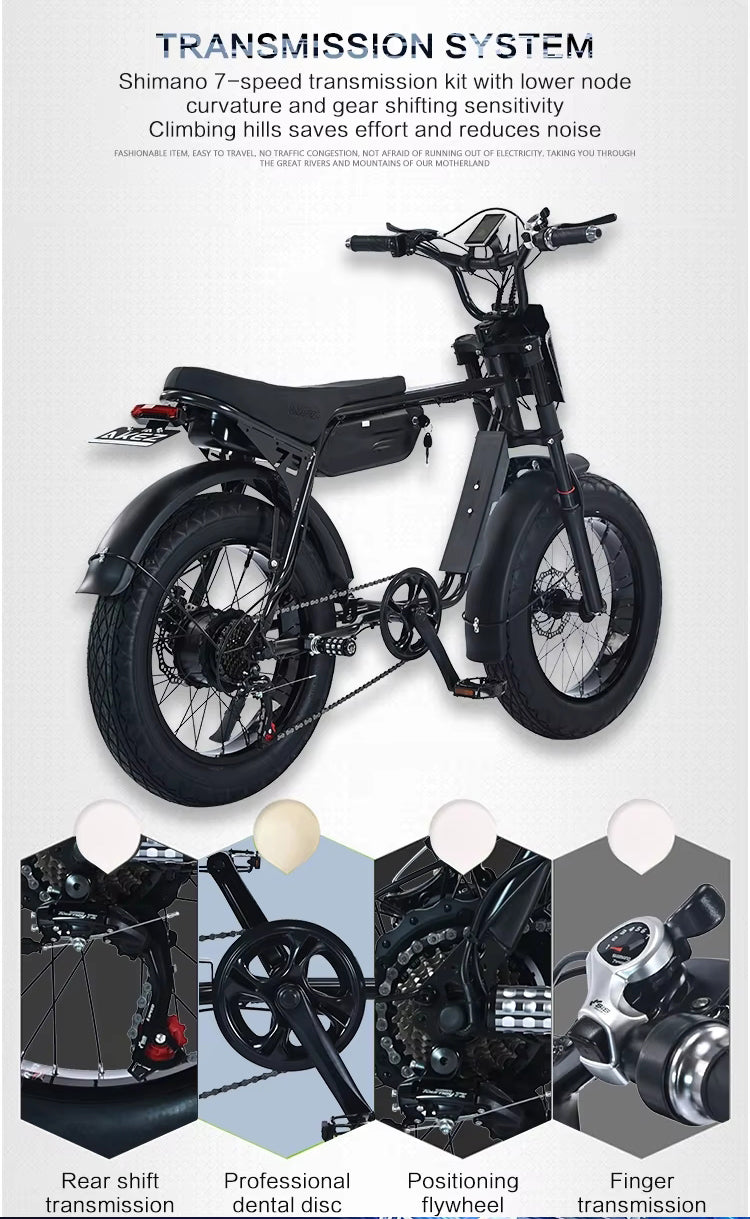 USA Warehouse ZX 20 Inch Fat Tires E-bike 48V 750W Electric Urban Bicycle Super Adults Ebike 73 With Foot Pegs