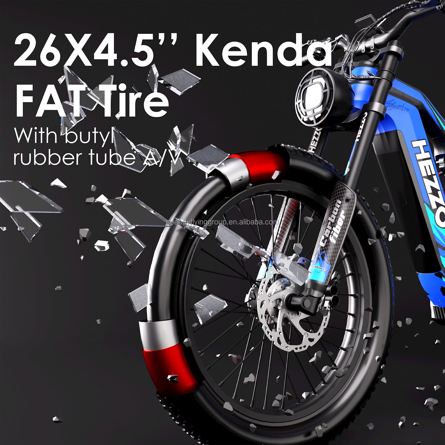 HEZZO 2025 Bafang Mid Drive Ebike M620 52V 1000W Carbon Fiber Ebike 9 Speed Kenda 26x4.8" Fat Emtb 21Ah LG EU UK Free Shipping