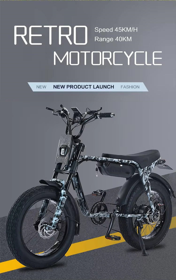 USA Warehouse ZX 20 Inch Fat Tires E-bike 48V 750W Electric Urban Bicycle Super Adults Ebike 73 With Foot Pegs