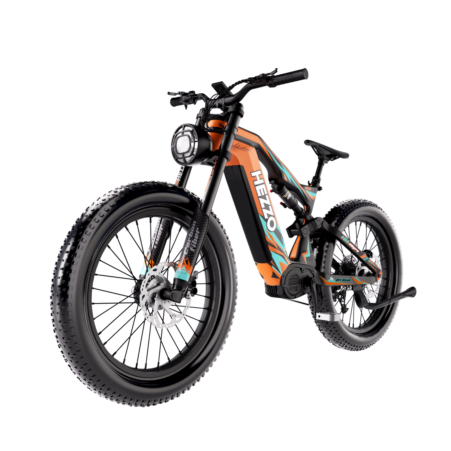 HEZZO 2025 Bafang Mid Drive Ebike M620 52V 1000W Carbon Fiber Ebike 9 Speed Kenda 26x4.8" Fat Emtb 21Ah LG EU UK Free Shipping